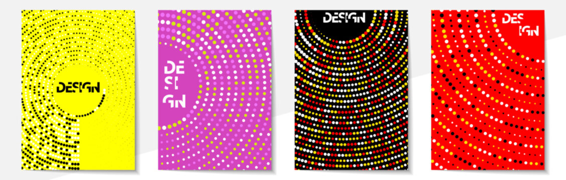 Geometric cover design templates A-4 format. Editable set of layouts for covers of books, magazines, notebooks, albums, booklets.