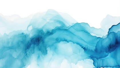 abstract azure light baby blue aqua watercolor paint flow texture pattern wallpaper background - obrazy, fototapety, plakaty