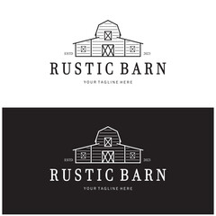 Vintage organic farmhouse or barn,warehouse, rustic barn and animal farmhouse logo design.