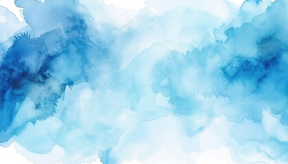 abstract azure light baby blue aqua watercolor paint flow texture pattern wallpaper background - obrazy, fototapety, plakaty