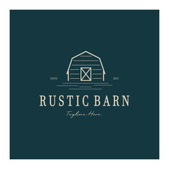 Vintage organic farmhouse or barn,warehouse, rustic barn and animal farmhouse logo design.