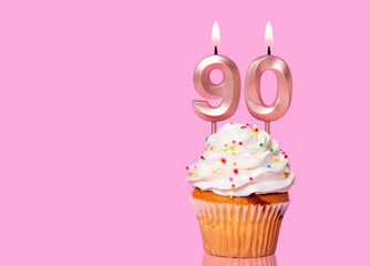 Birthday Cake With Candle Number 90