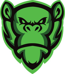 Mascot Monkey Logo Design, Monkey sport logo vector , Hanuman head illustration vector drawing, Mascot Brave Gorilla Logo design any kind of graphic work, concept Monkey's head, Esport game logo icon