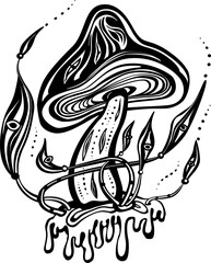 Mystical Psychedelic mushroom