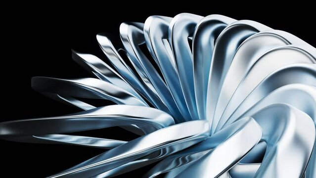 Metallic curve geometry background, 3d rendering.