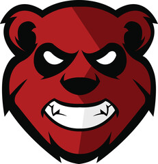 Giant panda Mascot logo Design. Brave Bear Face vector template. Panda Head design for Logo, polar bear Logo icon Sport Team logo design, Vector Template Illustration. Mascot Brave Grizzly Bear Logo