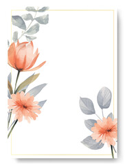 Elegant border wedding card with chrysanthemum floral frame multi purpose