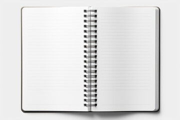 Opened ring binder. Versatile and versatile as business stationery for handwritten memos, memo pads, ideas, mockups, schedules, events, management, progress charts, diaries, travel, etc. copy space.