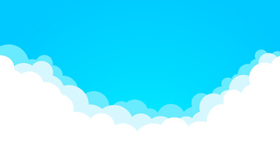 Cloud layers with blue sky background and space for text. Vector illustration.