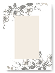 Bridal shower invitation with blue orchid ornament watercolor background. Garden theme border wedding invitation card.