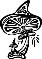 Mystical Psychedelic mushroom