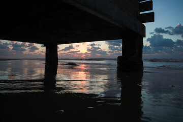 Beneath the lifeguards hut