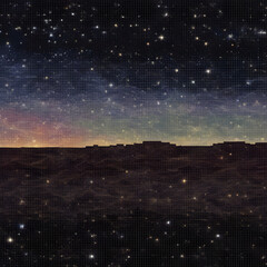 Fototapeta na wymiar Pixelated night with stars