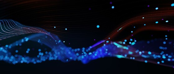 Abstract futuristic - technology with polygonal shapes on dark blue background. Design digital technology concept. 3d illustration.