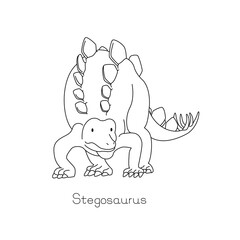 ステゴサウルス　正面の線画