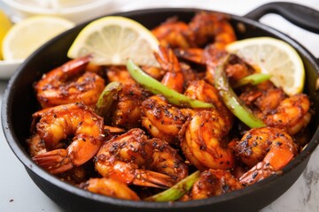 bbq shrimp seasoned with colorful spices