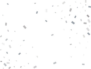 Luxury Rectangular Silver Confetti