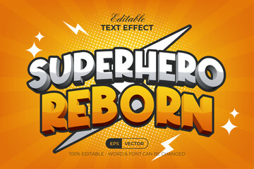 Comic Text Effect Superhero Style. Editable Text Effect Game Title Theme