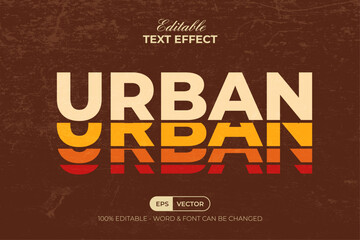 Urban Text Effect Retro Style. Editable Text Effect Vector.