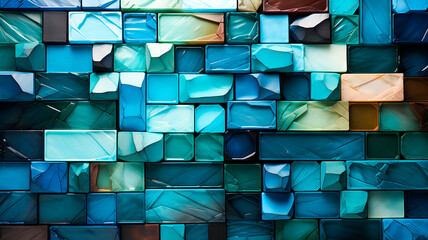 Abstract background of rectangular tiles for bathroom  - obrazy, fototapety, plakaty