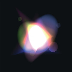 Abstract light effect of rainbow crystal glare reflection. Vector illustration