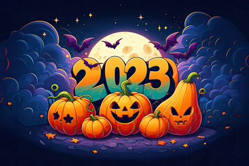 illustration of Pumpkins in front of "2023"