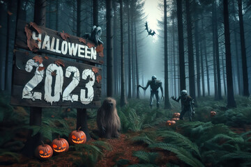 horror forest Halloween 2023