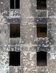 Fototapeta premium destroyed and burned houses in the city during the war in Ukraine