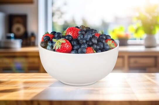Colorful tasty fresh berry Salad in bowl, AI generated image