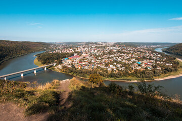 view of the village of Zalishchiki, Ukraine