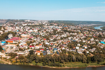 view of the village of Zalyshchyky in September