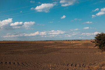 Ukrainian fertile fields autumn landscape