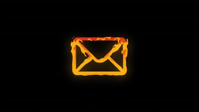 Mail Icon Burning In Fire