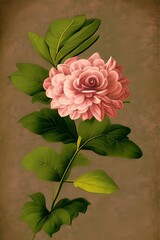 Beautiful Fantasy Flowers With Pleasant Background. Greeting Card Design. Gift Card Design. Journal Cover Design. Flower Element Design. 3d illustration. Generative AI	
