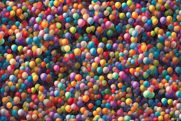 Fototapeta na wymiar texture background of flying multicolored balloons, party decoration carnival design. .