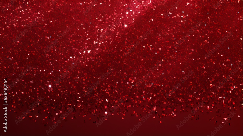 Wall mural shiny red glitter abstract background with bokeh effect