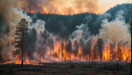 Fototapeta na wymiar Firestorm: The destructive force of nature