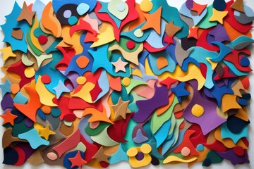 multi-colored felt pieces cut into christmas shapes