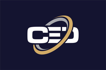 CED creative letter logo design vector icon illustration - obrazy, fototapety, plakaty