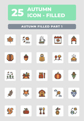 Autumn Season Filled Style Icon Design