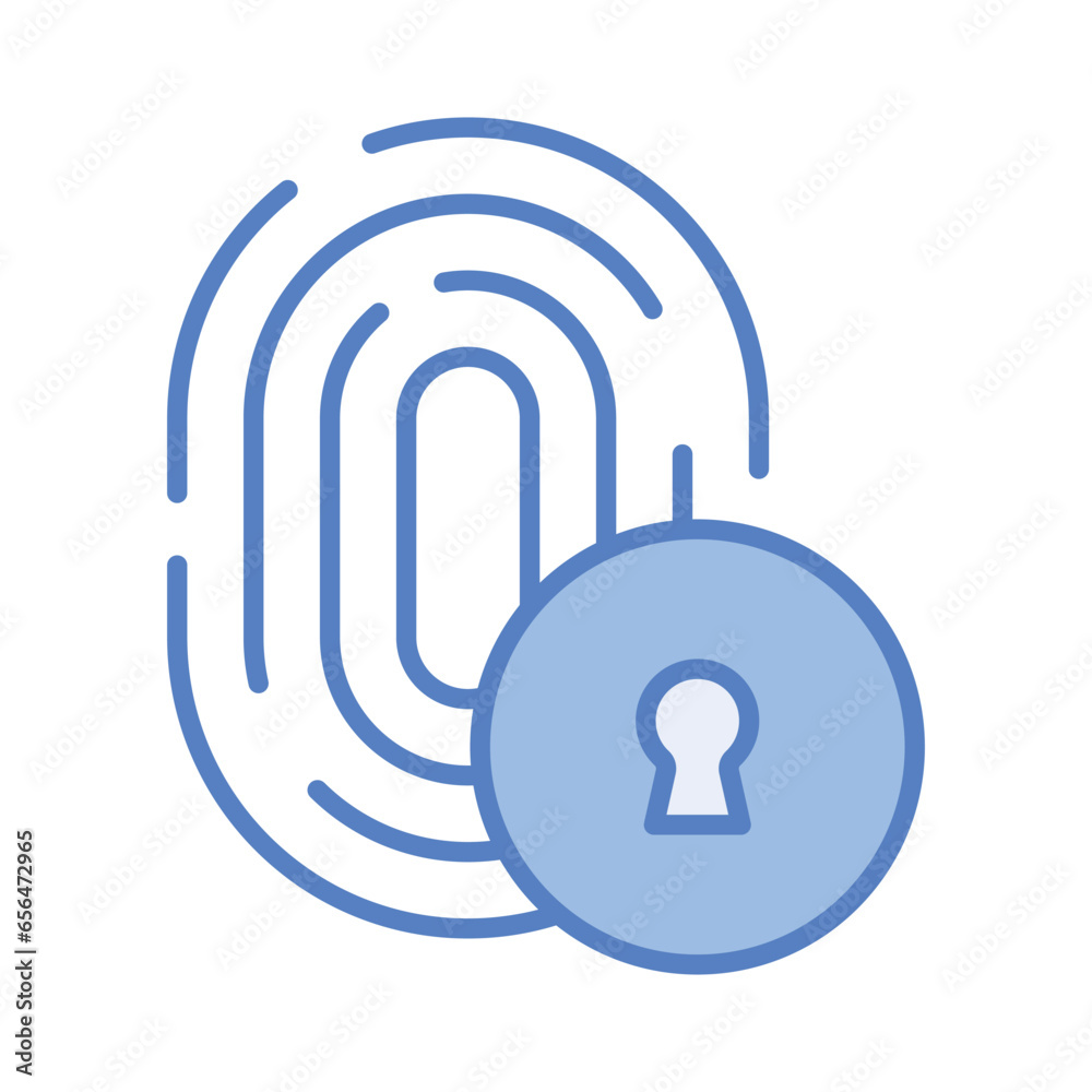 Wall mural fingerprint cyber security icon. digital security authentication concept