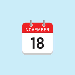 November 18 Concept Design. Vector Illustration.