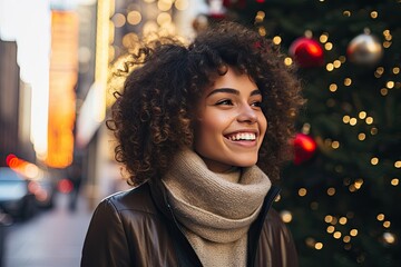 portrait of a woman in a city
