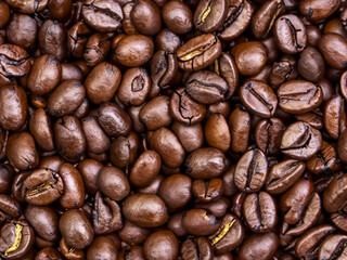 Obraz premium coffee beans background close up