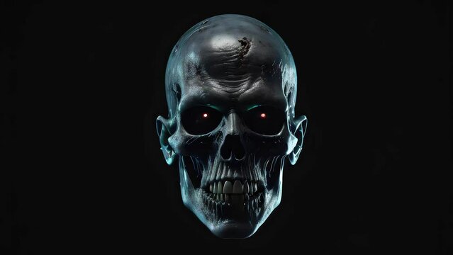 Halloween Zombie Head Scary Black Background