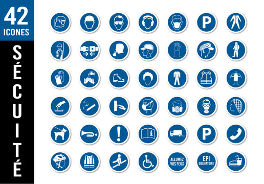 pictogrammes icones symboles éléments sécurité au travail