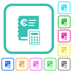 European Euro ledger vivid colored flat icons