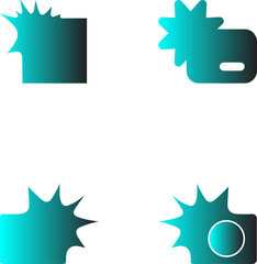 set of blue and white stickers