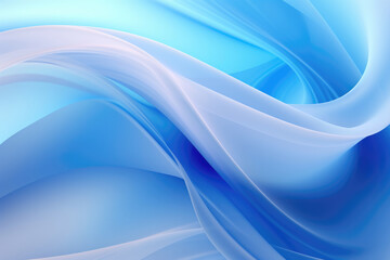 Fototapeta premium Soothing Blue Minimalism: Abstract Digital Art with Smooth Transitions - Illustrative Background Art