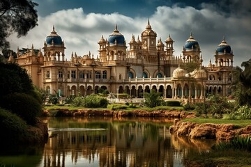 Fototapeta na wymiar Beautiful palace located in Bangalore, Karnataka, India. Generative AI